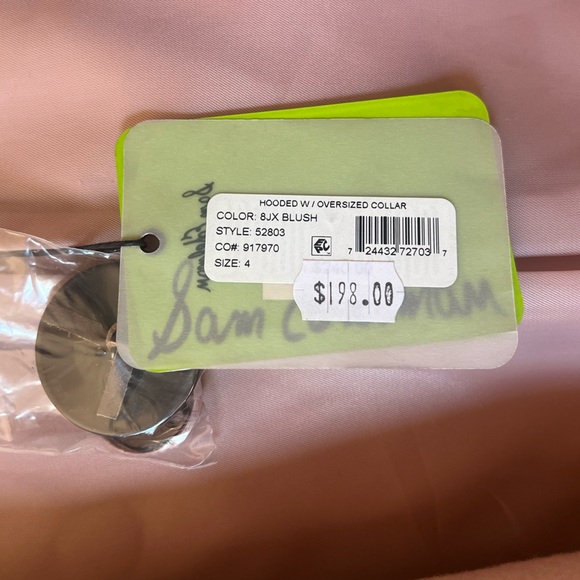 NWT Sam Edelman Shawl Collar Hooded Coat in Blush - Picture 7 of 16